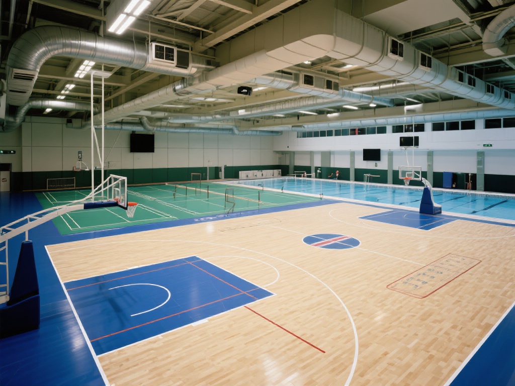 在运动场地方面，米兰体育馆拥有多功能篮球场、羽毛球