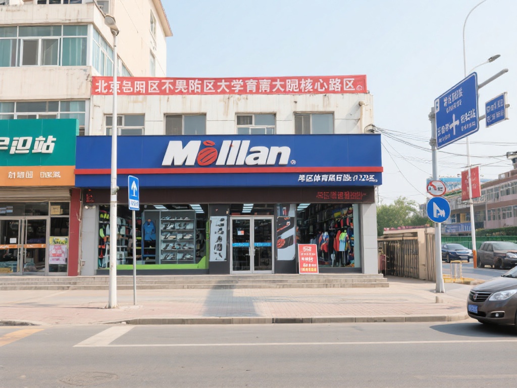位于北京市房山区良乡地区的米兰体育用品店，地理位置